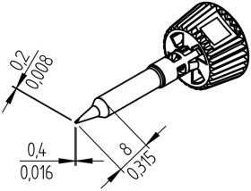 0142CDLF04 ERSADUR soldering tip, 0.4 mm, chisel-shaped