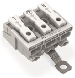 Mains connection terminal, 3 pole, 0.5-2.5 mm², clamping points: 15, white, push-in wire connection, 24 A, 294-5413