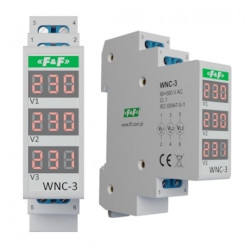 F&F Wskaźnik napięcia 80V-500V Woltomierz cyfrowy 3-fazowy na szynę DIN TH35