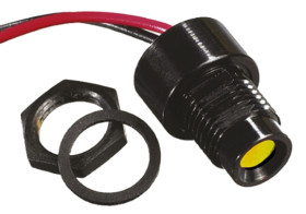 Lampka kontrolna do montażu panelowego 12V dc, Żółta 8mm LED Czarny APEM