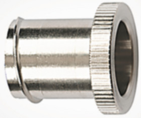 End closure, 12 mm, brass, nickel-plated, IP65, metal, (L) 16.3 mm, 166-31801
