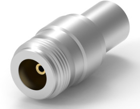 N jack 50 Ω, RG-8A, RG-213, URM-67, crimp connection, straight, 1-1337414-0