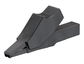 Zacisk krokodylkowy 10A izolowany 6mm Czarny Staubli