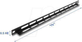 67460 19" Panel L-shape 22 mm with cable tie fastening, 0.5 U, black