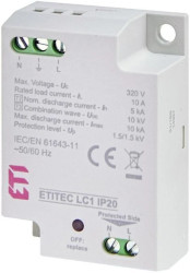 Ogranicznik przepięć typ T2+T3 (C+D) ETITEC LC1 IP20 LED TT/TNS 002442980