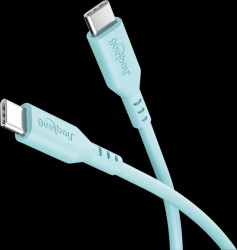 77744 Sync &amp; charging cable, USB-C > USB-C, silicon, 1.5 m, turquoise