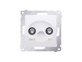 SIMON 54 Gniazdo antenowe TV-DATA dwa porty wyjśiowe typu "F" częstotliwość dla wejścia 5-1000 MHz białe DAD1.01/11 KONTAKT SIMO