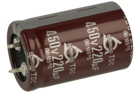 Kondensator; SNAP-IN; elektrolityczny; 220uF; 450V; TDC; TDC450VS220M25.4x40; 20%; fi 25,4x40mm; 10mm; przewlekany (THT); luzem;