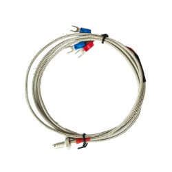 SONDA PT100 M6 0-450oC 3M 3-P PRZEWÓD W METALOWYM PANCERZU Rezystancyjna sonda temperatury z przewodem