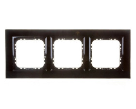 SONATA Ramka potrójna czarne szkło / czarna R-3RGC/32/25