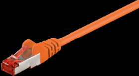 0.25 m Cat.6 PiMF patch cable, orange, RJ45