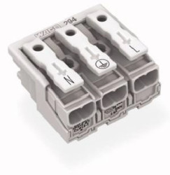 Złączka zasilająca 3-biegunowa bez stopek bez styku PE 294-4013 /500szt./