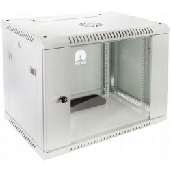 Szafa wisząca RACK 19" 12U 500mm drzwi szklane szara NEKU TS BOX