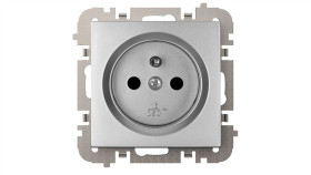 Vestra Gniazdo 2P+Z Bez Ramki Podtynkowe Ip20 Srebrny 3833-16