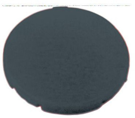 Button plate, round, black, for pushbutton, 216421