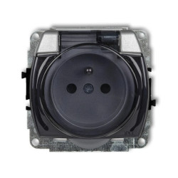 TREND Gniazdo bryzgoszczelne z/u (klapka dymna) srebrny metalik 7GPB-1zdp