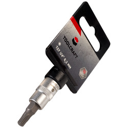 Toolcraft 1/4&quot; Drive Socket With T-Profile Bit T27