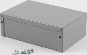 Aluminum enclosure, (L x W x H) 152 x 102 x 51 mm, gray (RAL 7046), IP32, 1411PP