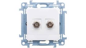 Simon 10 Gniazdo Antenowe Podwójne Typu F Biały Casf2.01/11