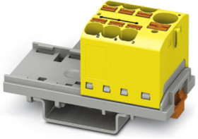 Distribution block, push-in connection, 0.2-6.0 mm², 7 pole, 32 A, 6 kV, yellow, 3273598