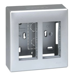 Simon Connect Obudowa natynkowa S500 2-modułowa, 4x K45 kompletna aluminium 51000002-033