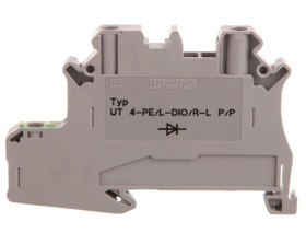 Złączka szynowa elementów kontrolnych 2-przewodowa 4mm2 szara UT 4-PE/L-DIO/R-L P/P 3046235 /50szt./