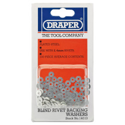 Draper 14013 100 x 2.4mm Rivet Backing Washers