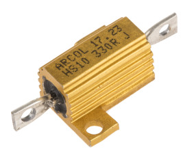 Rezystor do montażu w obudowie 330Ω 10W ±5% Arcol ±100ppm/°C drutowy Osiowe