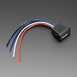 Snap-In Panel Mount Cable - USB Type A Socket to 4 Wires