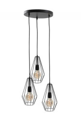 Lampa wisząca loftowa 3x E27 LEX BLACK