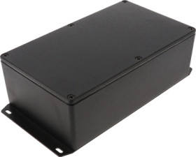 Aluminum die cast enclosure, (L x W x H) 192 x 112 x 61 mm, black (RAL 9005), IP65, 1590WR1FBK