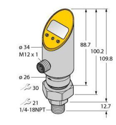Turck Przełącznik 1 szt. PS250R-503-2UPN8X- H1141/3GD 0 bar do 250 bar