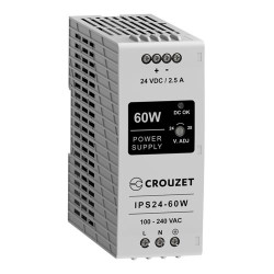 Zasilacz szyny DIN U wy 24V dc I wy 2.5A U we 90 → 264V ac Crouzet 60W impulsowy