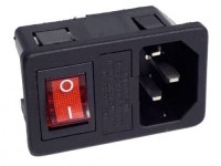 WAC-P-WBW Wtyk AC na panel z wyłącznikiem i bezpiecznikiem - wciskany