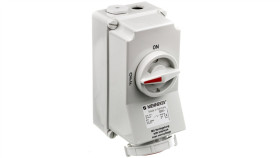 Gniazdo Naścienne Z Rozłącznikiem 16A 5P 6H 400V Ip67 Z Podwójną Blokadą...