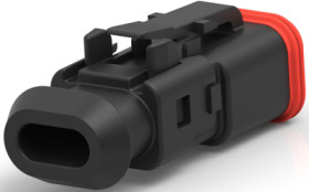 Socket, 2 pole, straight, 1 row, black, 2-2303815-3