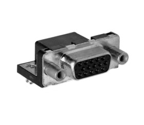 Złącze D-Sub 15-pinowe Żeński Kąt Proste Montaż wtykowy raster 2.285mm Złoto, nikiel, cyna