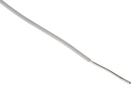 Przewód do urządzeń PTFE PTFE Biały, 100m 0,34 mm² 19/0,15 mm, 600 V, -75 → +200C, Ø 1.35mm, RS PRO BS3G210