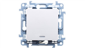 Simon 10 Łącznik Jednobiegunowy Z Podświetleniem Led 10Ax Ip20 Biały Cw1l.01/11