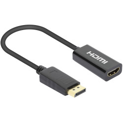 Manhattan 153713 Displayport Adapter Black 15cm HDMI Socket To Displayport Plug