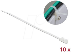 18945 Cable ties, screw-mountable, 200 x 4.8 mm, white, 10 pieces
