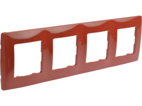 NILOE Ramka poczwórna czerwony tworzywo Poziomy i pionowy poczwórna 665024