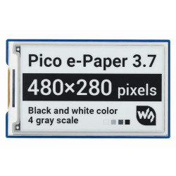 3.7" e-Paper e-Ink Display for Raspberry Pi Pico (480x280)