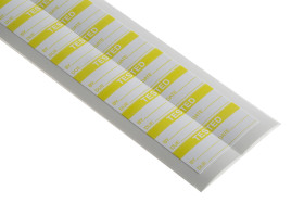 Etykieta samoprzylepna z nadrukiem tekst Tested 140 szt. RS PRO Klej