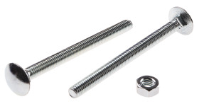 Śruba, Powlekane jasnym cynkiem, Stalowe, M6 x 75mm, Stal miękka