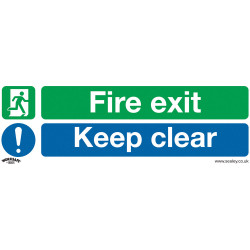 Worksafe SS18V1 Safety Sign Fire Exit Keep Clear - Self-Adhesive Vinyl