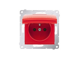 SIMON 54 Pokrywa gniazda do wersji IP44 z przesłonami czerwona DGZ1BUZP/22 KONTAKT SIMON