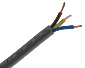 Kabel zasilający 3 Core PVC Sheath Szary 6.91mm od , 300 V, 500 V