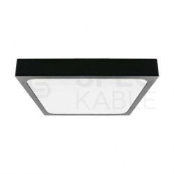 Plafon kwadratowy natynkowy LED 18W 1800lm 4000K IP44 biały barwa NW biała neutralna czarny V-TAC VT-8618B-SQ