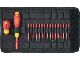 Wkrętak i zestaw bitów slimVario® mieszany 19-częściowy z torbą rozkładaną 41231 WIHA